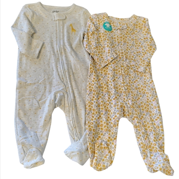 child of mine One Pieces Baby Girl Footed Pajamas 2 Sleepers 36